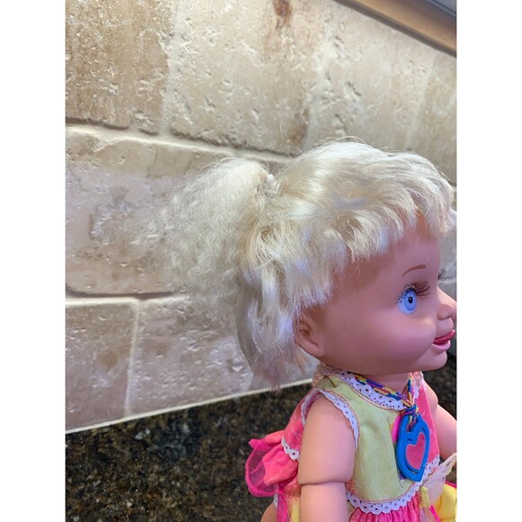 VTG 90s Baby Face Doll Galoob So Delightful DeeDee Blue Eyes Blonde Hair Mold #8 - Picture 2 of 11